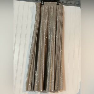 Vince Camuto Shimmering Silver Maxi Skirt